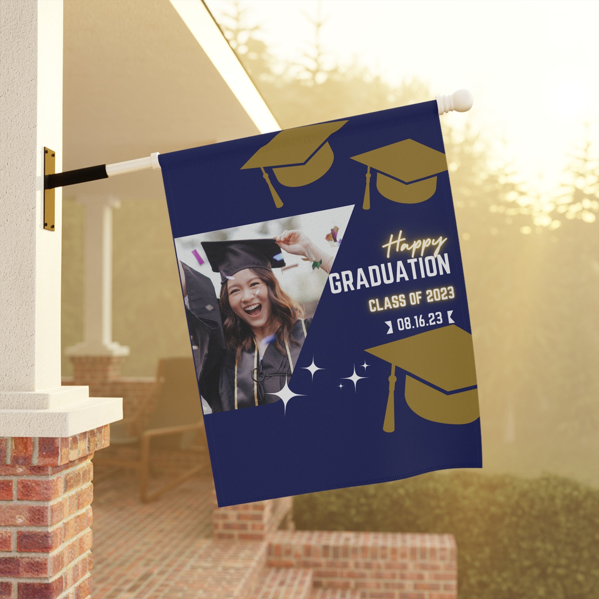Graduation Promo Sign Personalized Yard Sign for Graduation Flag for Grad Announcement ...