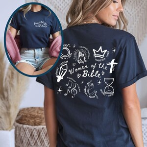 Women of the Bible Tshirt, Christian Shirt for Teens, Girls and Women, Faith Based Tee, Doodle Shirts, Gift for Christian, Biblical Women