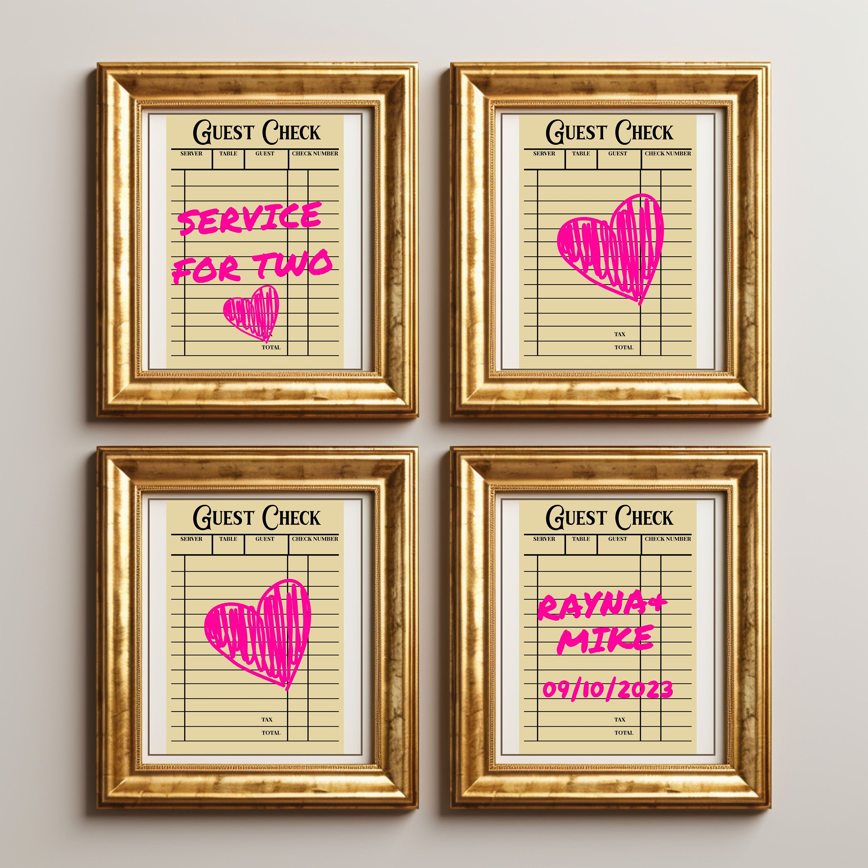 Custom Guest Check Art Print Trendy Wall Art Digital Download Etsy