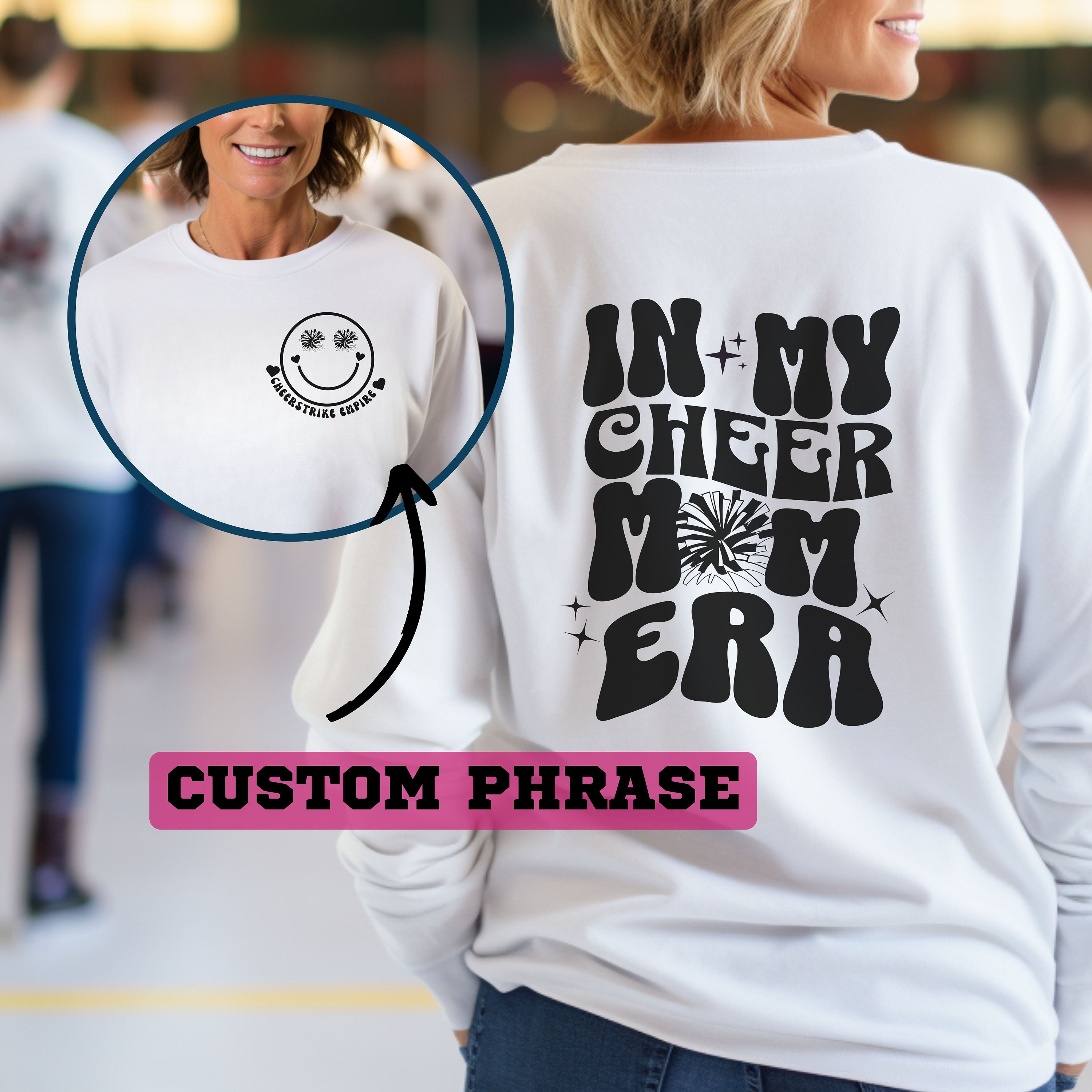 Personalized In My Cheer Mom Era Sweatshirts for Cheerleader Moms Gift for Cheer Mom Sweater Cheer Mom Era Hoodie Cheer Mom Shirt for Mom