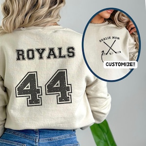 Hockey Mom Sweatshirt, Custom Hockey Gift for Moms, Personalized Hockey Clothing, Hockey Player Apparel, Hockey Mom Clothes, Hockey Mama