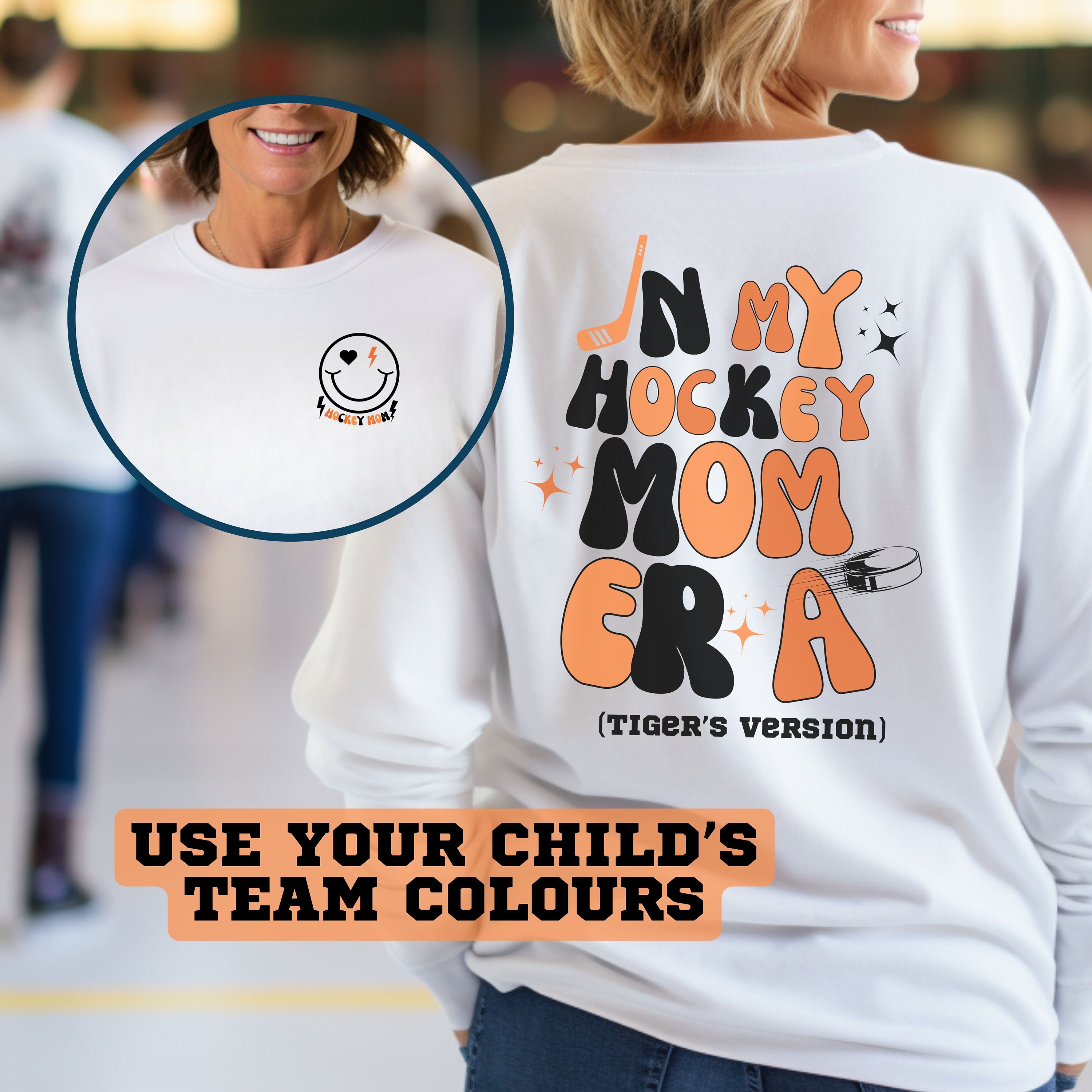 In My Hockey Mom Era Sweatshirt Custom Hockey Mom Shirt Retro Sports Phrase Hoodie for Hockey Season Hockey Mama Shirt Proud Players Mom Top