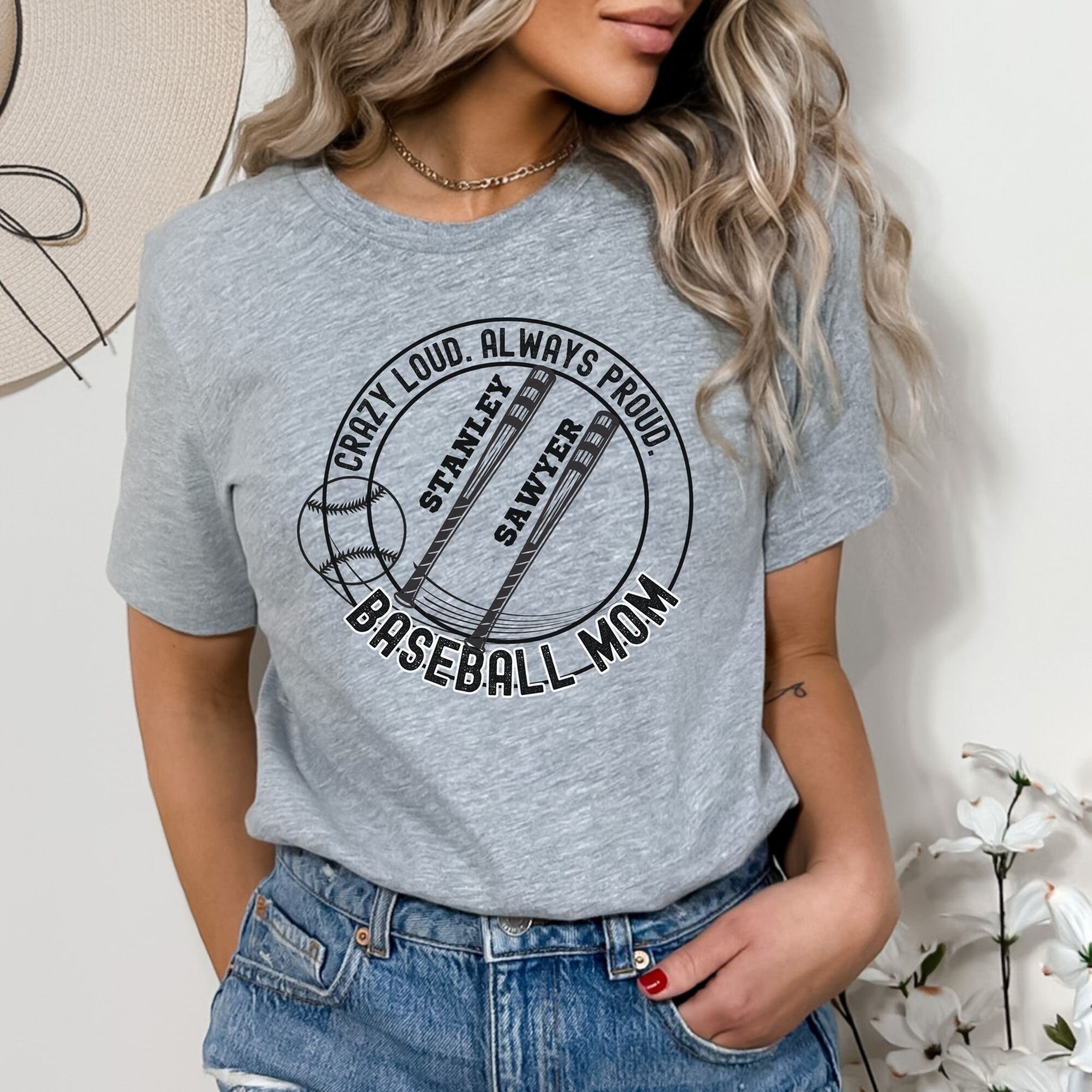 Personalized Softball Mom Tshirt, Softball Mama Shirt, Custom Softball Shirt for Moms, Personalized Baseball Mom Shirt, Baseball Mama Shirt