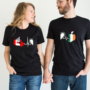 Chemise de citoyenneté canadienne pour les immigrants Chemise de double nationalité pour les voyageurs Chemises de famille héritage du pays pour les couples Deux nationalités