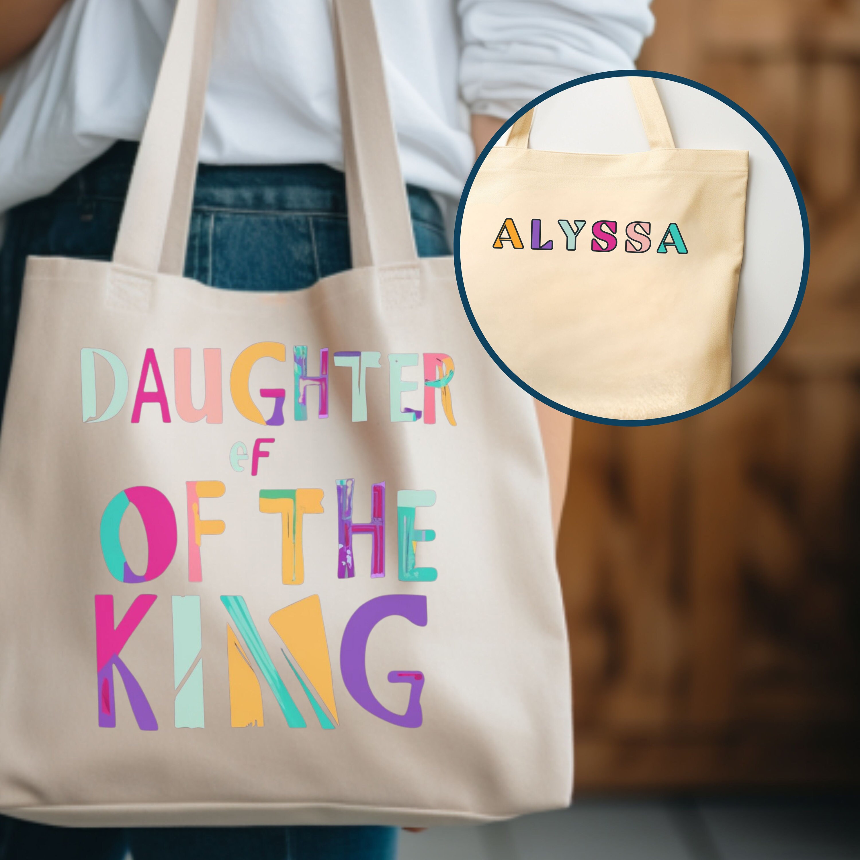 Personalized Christian Tote bag for Bible Study Books Carry Bag for Church Custom Bible Verse Bag Faith Based Gift for Women Girls and Teens