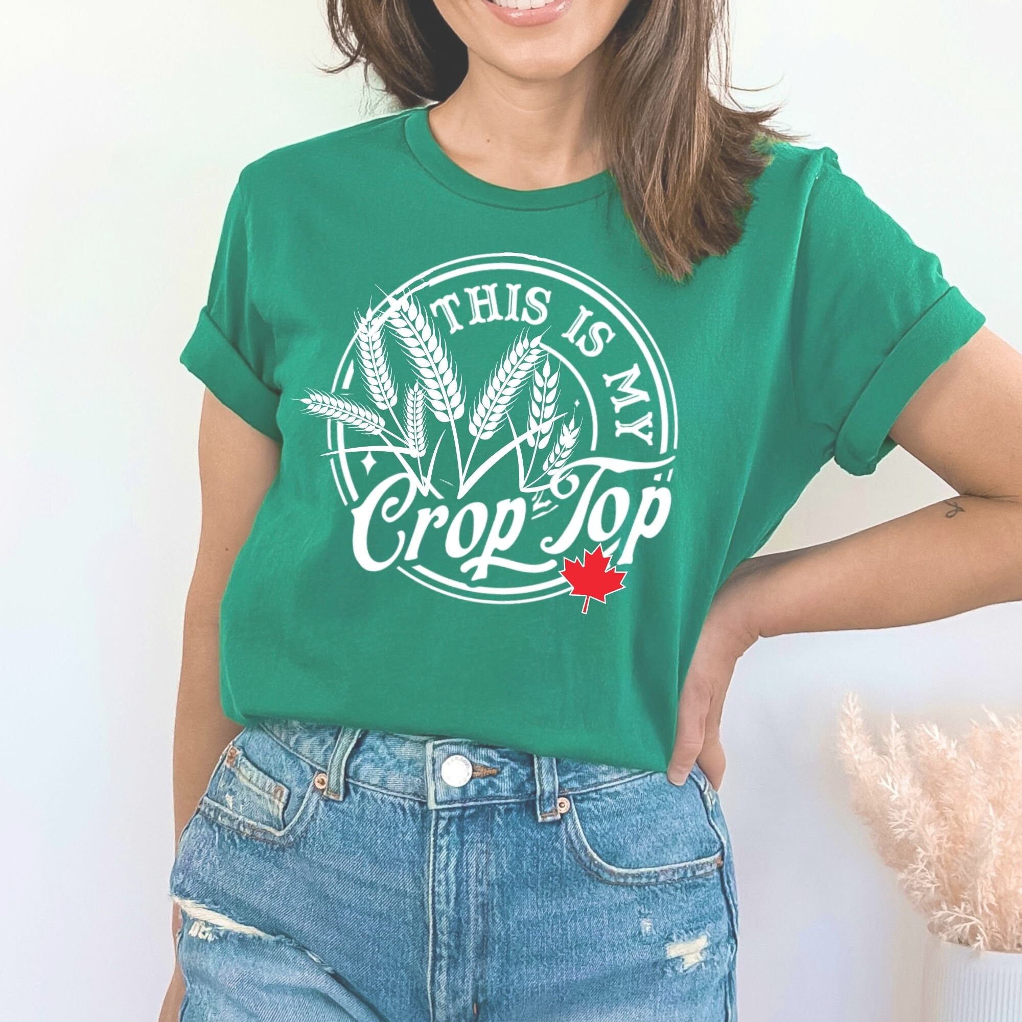 Canadian Wheat Farmer Funny Farming Shirt This is My Crop Top Tshirt for Wheat Farmer Gift for Farmer Hobby Farm Shirt Gift for Gardener