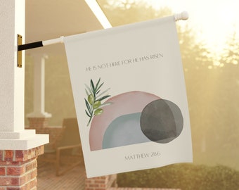 Christian Flag for Easter He is Risen Jesus Cross Flag Empty Tomb Outdoor Banner Christian Sign God is Good Flag Faith Based Gift Outdoor