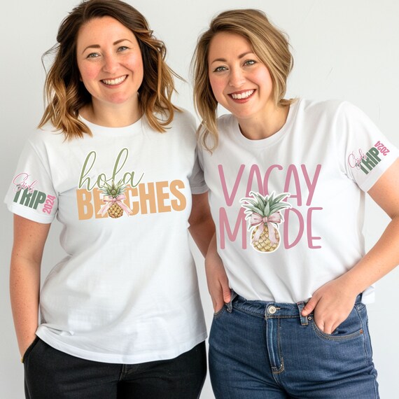 Girls Trip Shirts Group Shirt for Beach Vacation Funny Pineapple Shirts Group Vacation Beachy Shirts Sisters Vacation Mother Daughter Trip