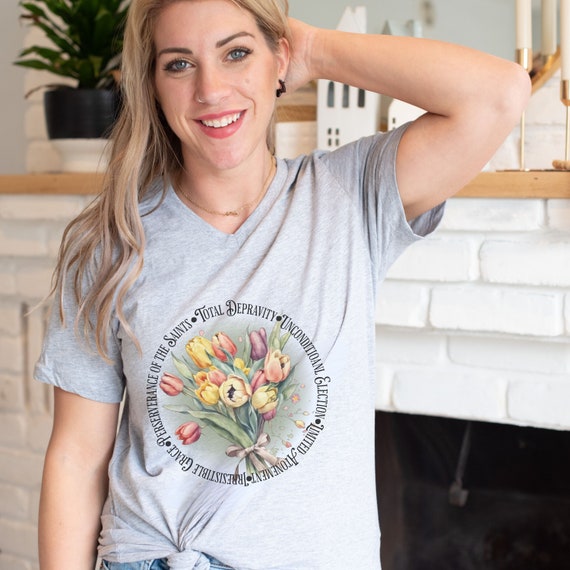 Calvinist Tulip Christian T Shirt With Picture Of Tulip Calvinist Tulip Christian T Shirt With Picture Of Tulip
