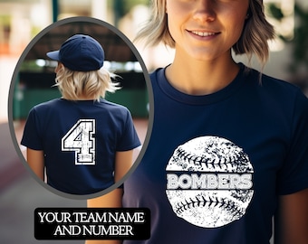 Baseball Tshirts for Team Tournament Game Shirts Matching Baseball T Shirts Custom Team Name Shirts Personalized Number Shirts for Baseball