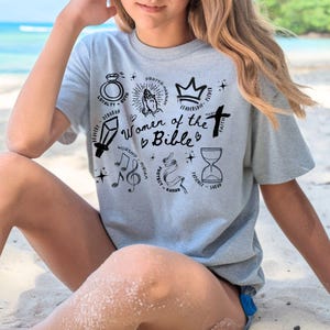 Women of the Bible Tshirt, Christian Shirt for Teens, Girls and Women, Faith Based Tee, Doodle Shirts, Gift for Christian, Biblical Women