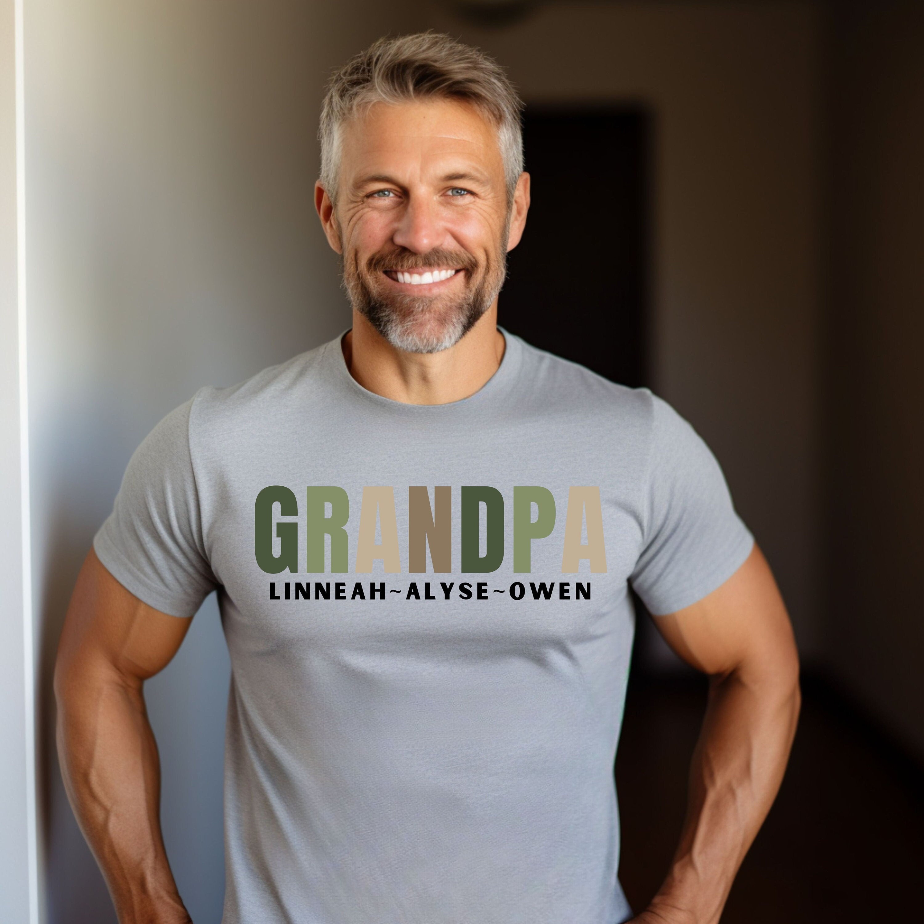 Personalized Grandpa Gift Custom Grandpa Gift StepDad Shirt for Fathers Day Gift Custom Dad and Kids Names Shirt Grandpa Gift Shirt for Papa