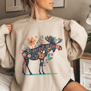 Moose Floral Shirt - Etsy