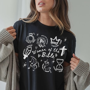 Women of the Bible Tshirt, Christian Shirt for Teens, Girls and Women, Faith Based Tee, Doodle Shirts, Gift for Christian, Biblical Women
