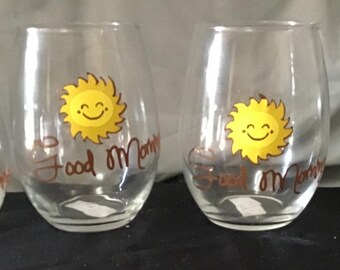 1 - Verre à jus Good Morning avec soleil souriant