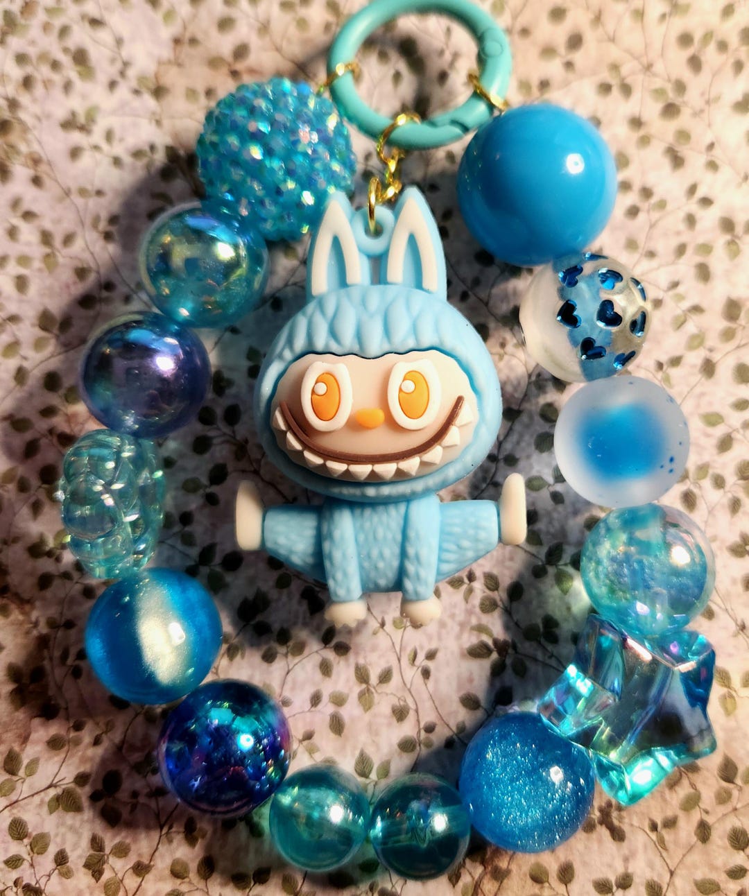 Porte-clés Bracelet Iridescent (changeant) - Matière Gelée/jelly Multicolore - Fait Main, NEUF Avec étiquettes