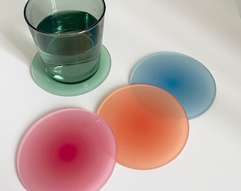 Sous-verres en acrylique, Sous-verres ombrés mignons, Sous-verres ombrés colorés