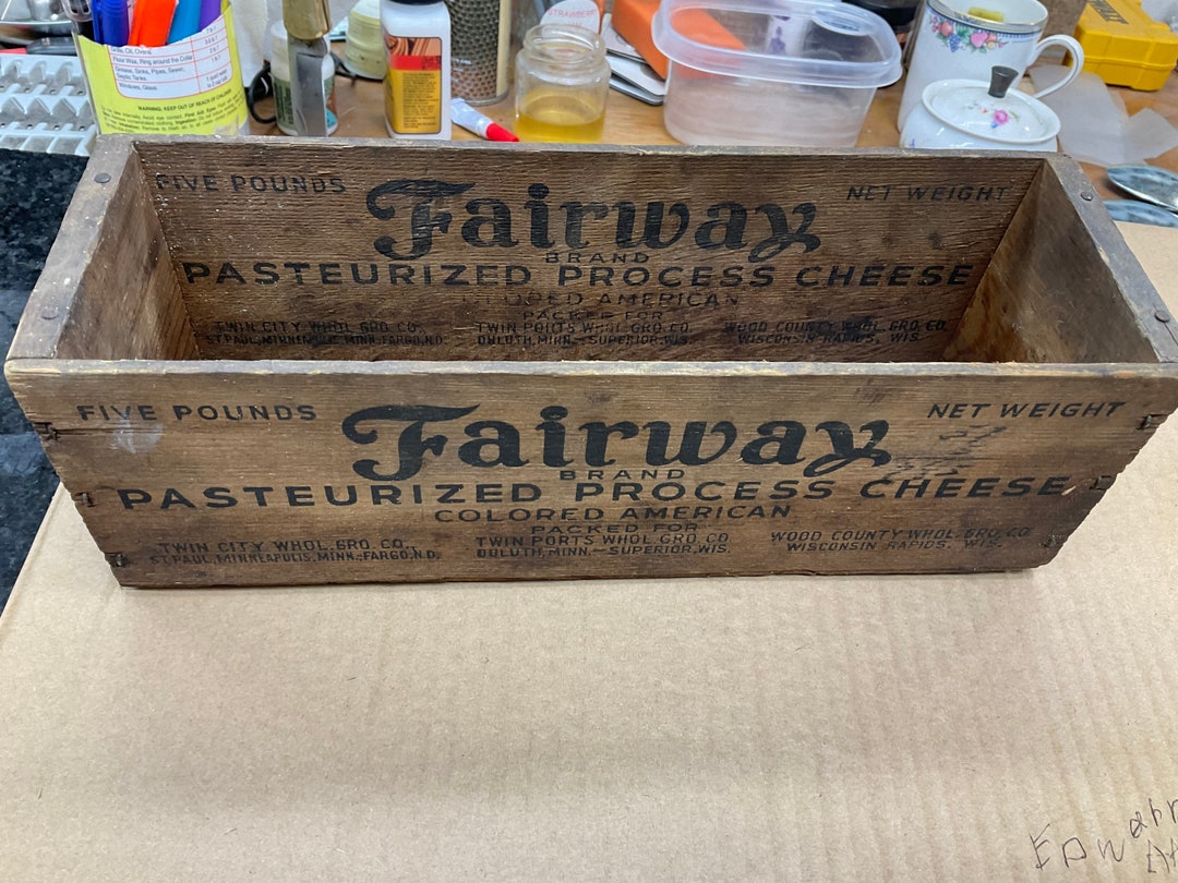 Antique Wooden Cheese Box Etsy