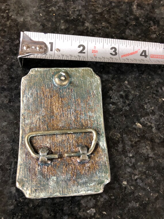 brass belt buckle of queen of the west river boat - image 2