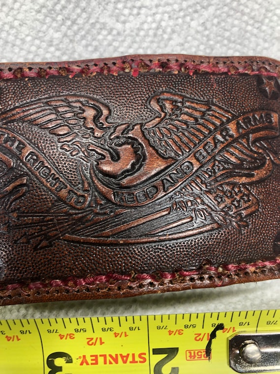 Eagle leather hand made belt buckle
