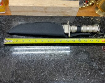 Knife large survival knife with compass,thread,needle and matches with cover