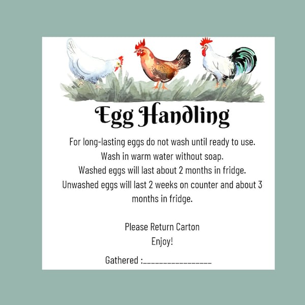 Egg Handling Instructions Card Template Etsy Egg Handling Instructions Card Template Etsy