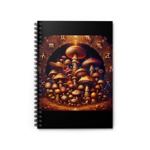 Mushroom Spiral Notebook: Bohemian Journal, Art Sketchbook