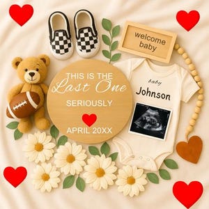 Last One Pregnancy Announcement Digital, The Grand Finale Pregnancy Announcement, Digital Pregnancy Announcement for Social Media, Editable