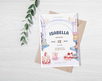 Pink Birthday Party Invitation, Mobile Invite (Digital Download)