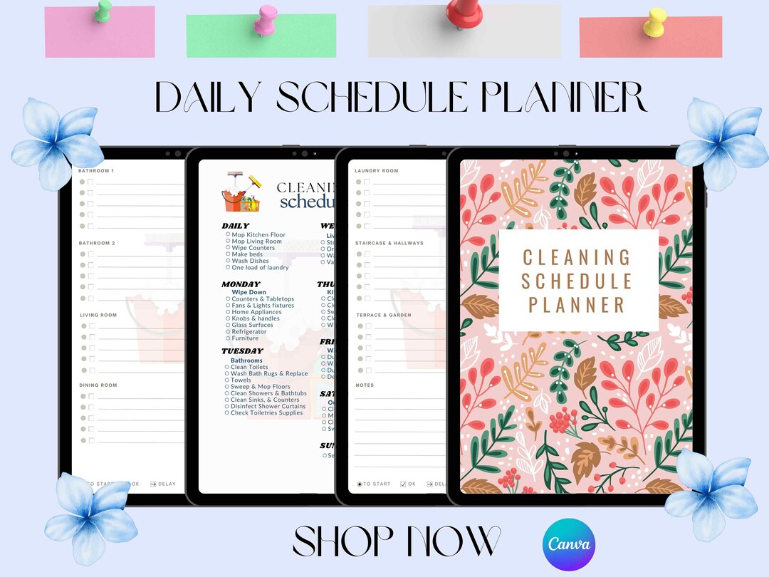 EDITABLE Cleaning Schedule Planner Fillable Printable PDF Cleaning ...
