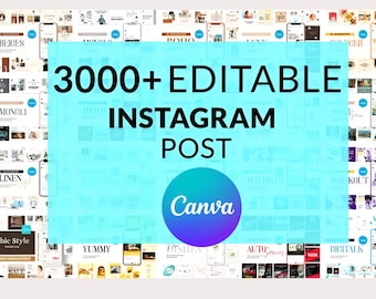 3000+ Canva Instagram Post Templates, Social Media Bundle (Digital Download)