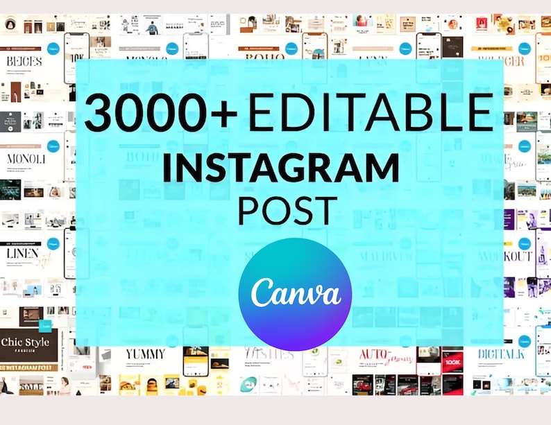 3000+ Canva Instagram Post Templates, Social Media Bundle (digital ...