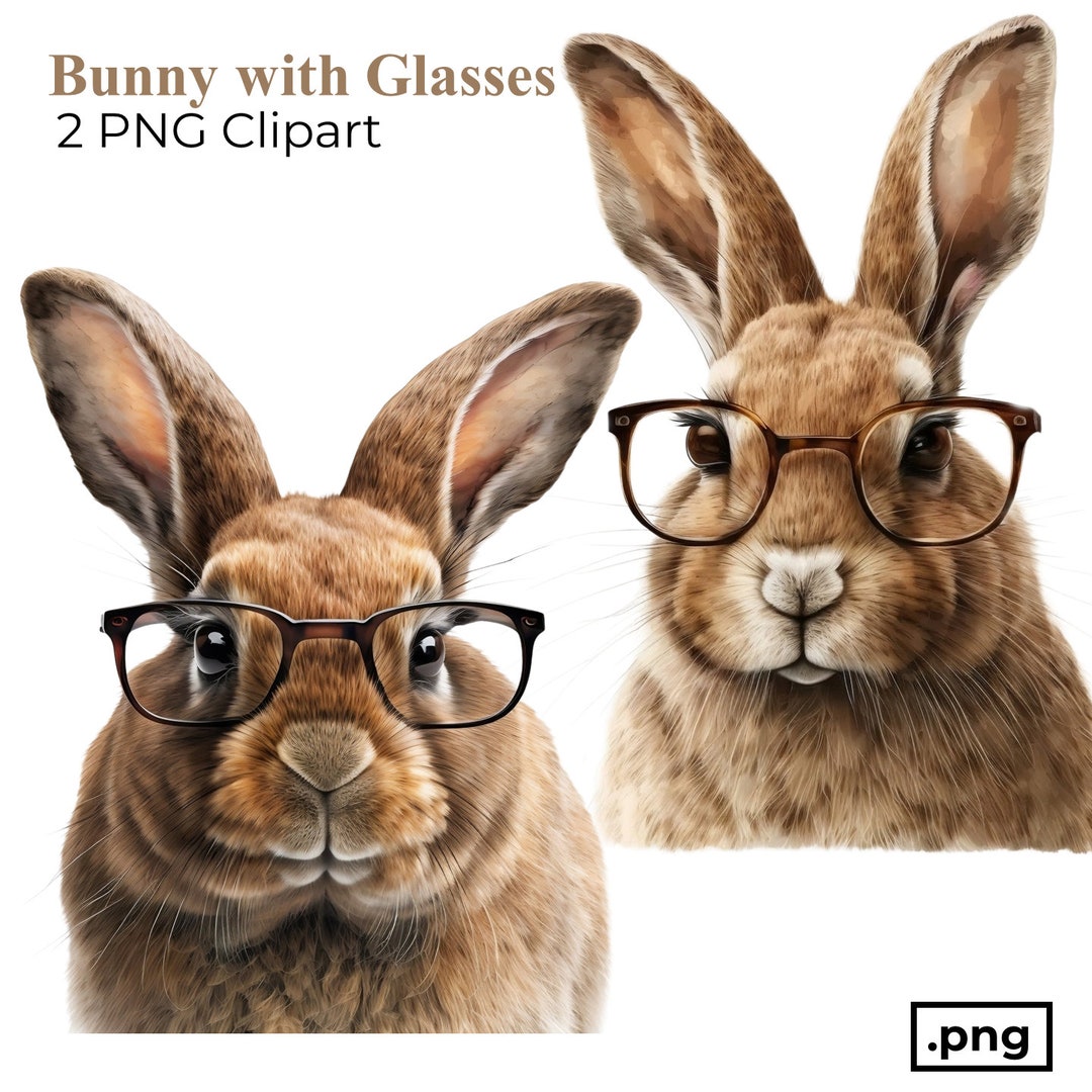 Funny Bunny Clipart PNG Easter Bunny Clipart Digital - Etsy