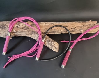 Mini fouets en bois design en rose/gris