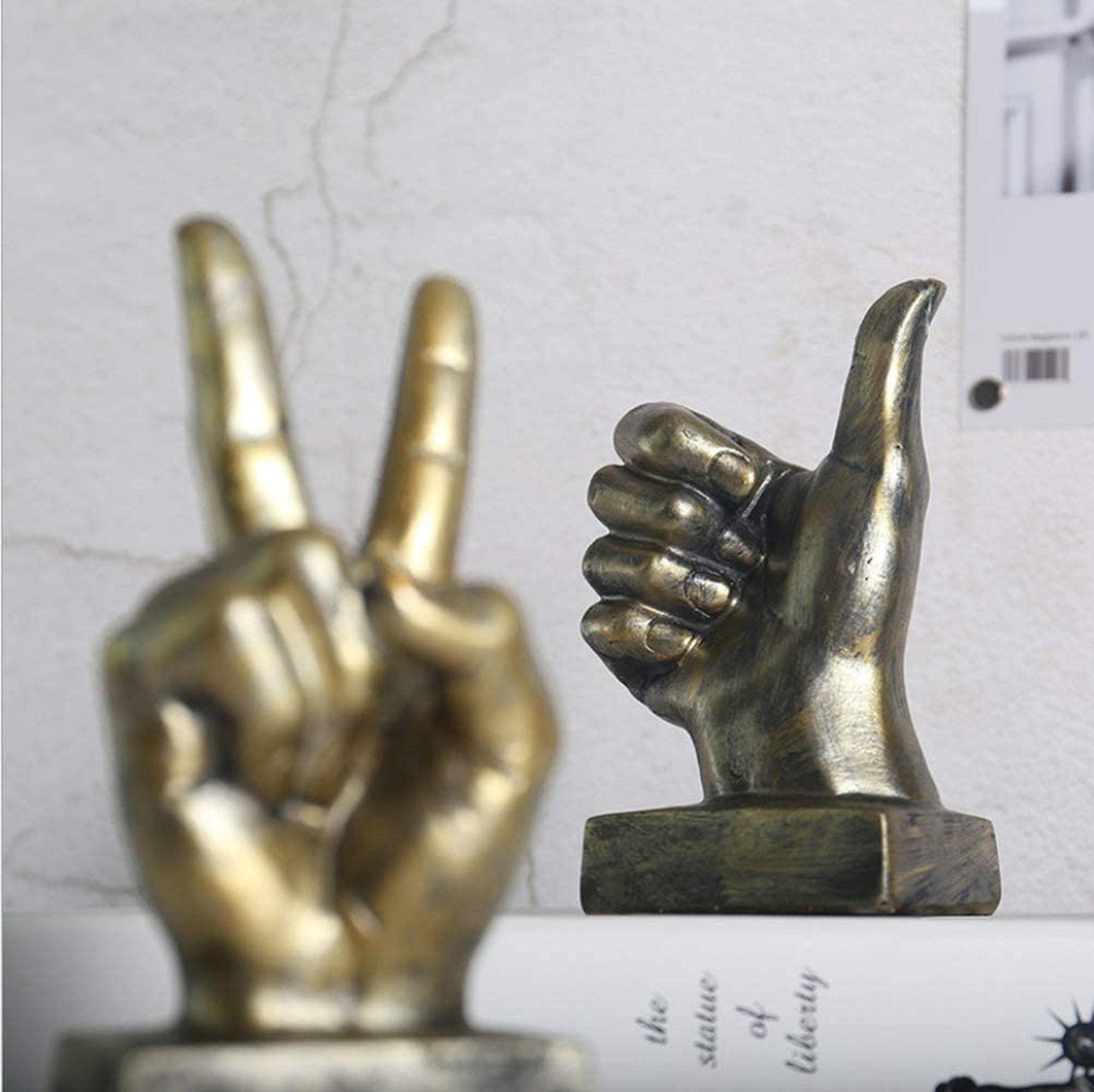 Hand Finger Gesture Desk Statues Fingers Sculpture Creative Etsy