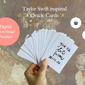 Cartões Oracle para impressão * Inspirado em Taylor Swift * Download instantâneo * 40 mensagens escritas à mão com amor