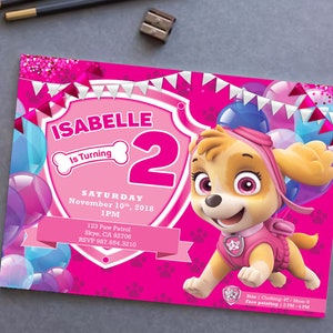 Puppy invitation, Birthday Invitation, Birthday invitation digital, Birthday invitation for kids