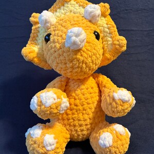 Handmade Crocheted Triceratops Plushie