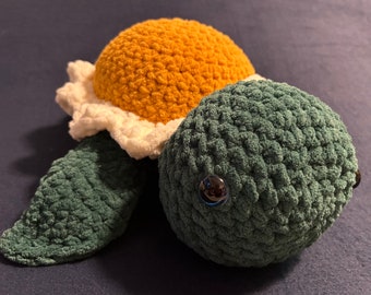 Sunny-side up turtle crochet amigurumi