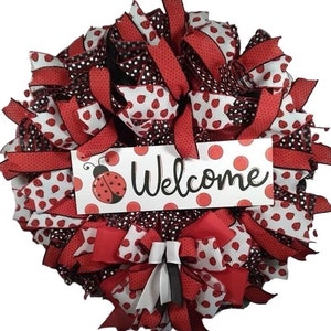 Ladybug Wreath, Ladybug Decor, Everyday Wreath, Mothers Day Gift, Wreath for Front Door, Summer Wreath, House Warming Gift, Gift For Her