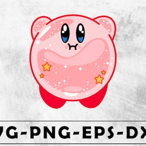 Kirby Star Ball SVG, Cute Kirby SVG, Kawaii Kirby Svg, Adorable Kirby SVG, Digital Cut File