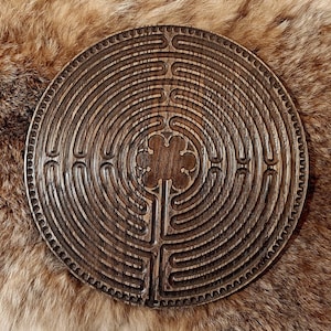 Labirynt Chartres - mahonie - średnica 28 cm