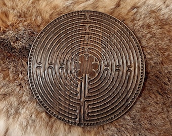 Labirynt Chartres - mahoń - średnica 28 cm