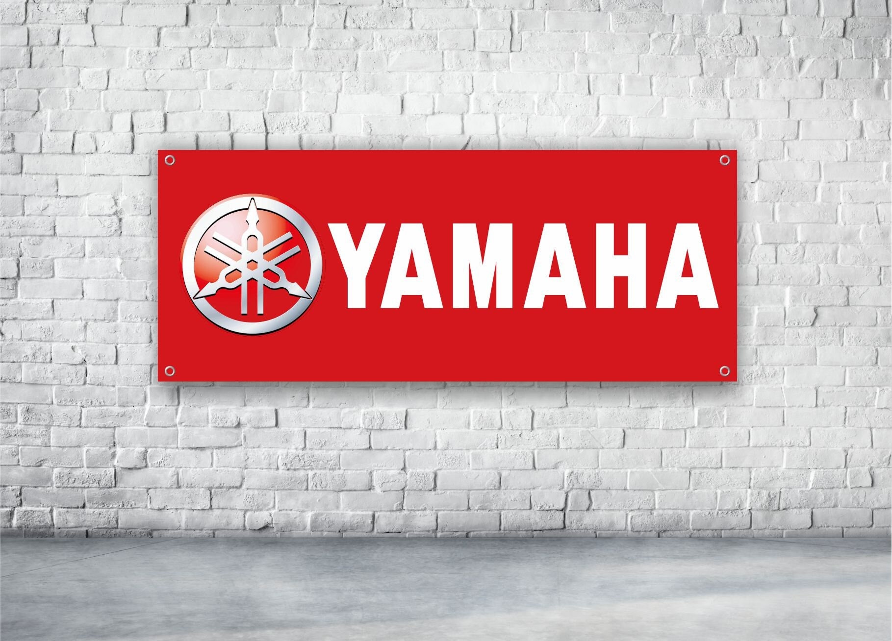 Yamaha Logo Banner Vinyl Garage Sign, Office or Showroom, Flag, Racing