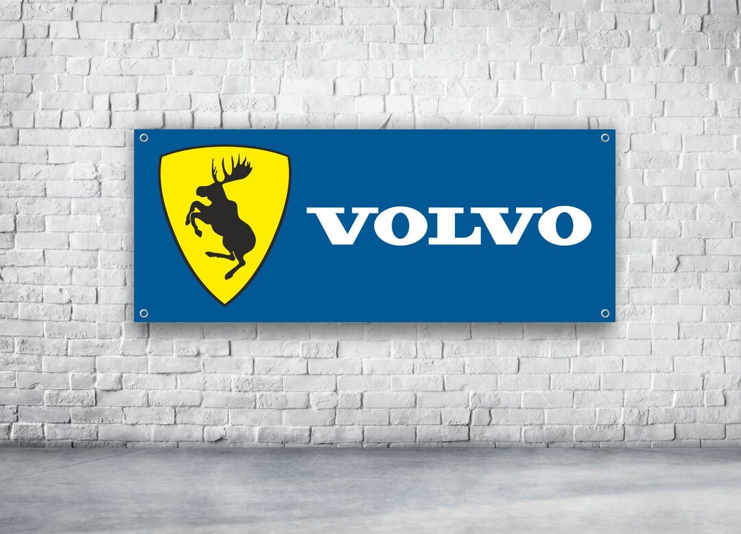Volvo Logo Banner Vinyl Garage Sign, Office or Showroom, Flag, Racing ...