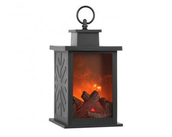 Linterna LED portátil estilo chimenea, dimensiones 28x14x14cm