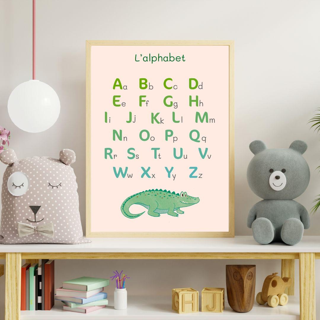 Affiche alphabet enfant à imprimer Pack alphabet illustré Apprendre — free download