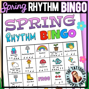 Spring Rhythm Bingo | Music Bingo Game for Beginners (Note Values)