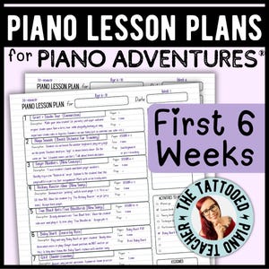 Piano Adventures® Lektionsplaner | 6-veckors nybörjarpianopaket med mallar och lärartips