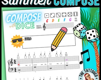 Summer Music Composing Activity for Piano | Compose With Dice